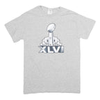 GILDAN Mens Grey Super Bowl XLVI Graphic T-Shirt S Short Sleeve Crew Neck