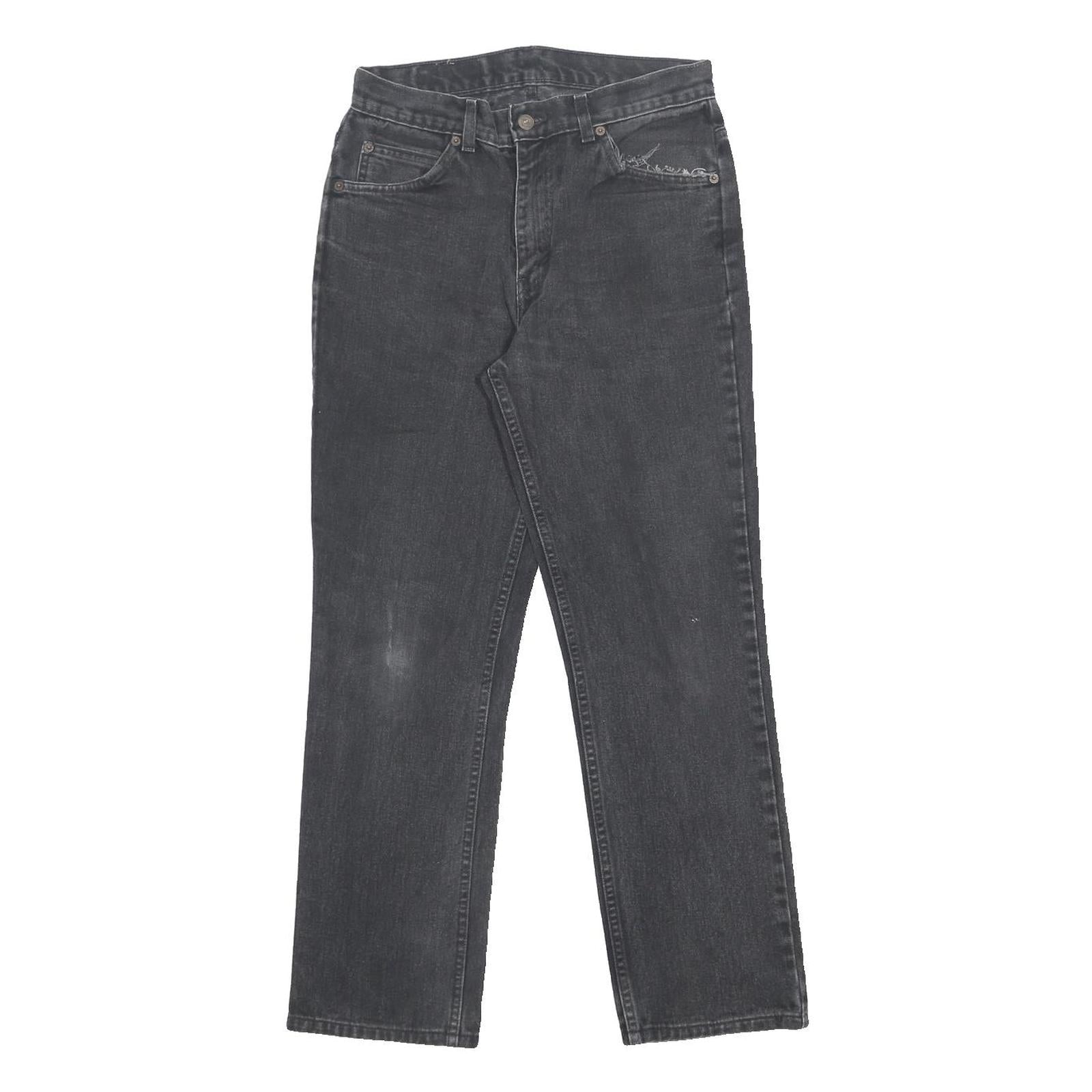 LEVI'S Womens Jeans Black Regular Straight Denim W31 L29 Classic Cotton Zip