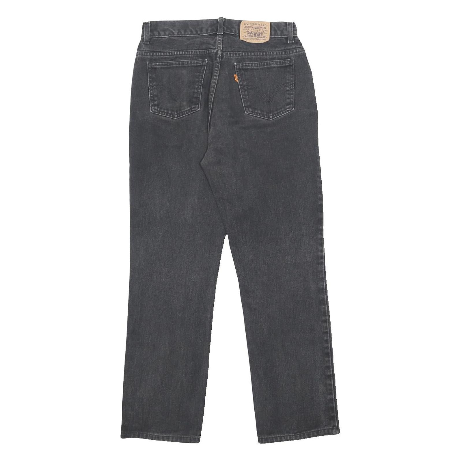 LEVI'S Womens Jeans Black Regular Straight Denim W31 L29 Classic Cotton Zip