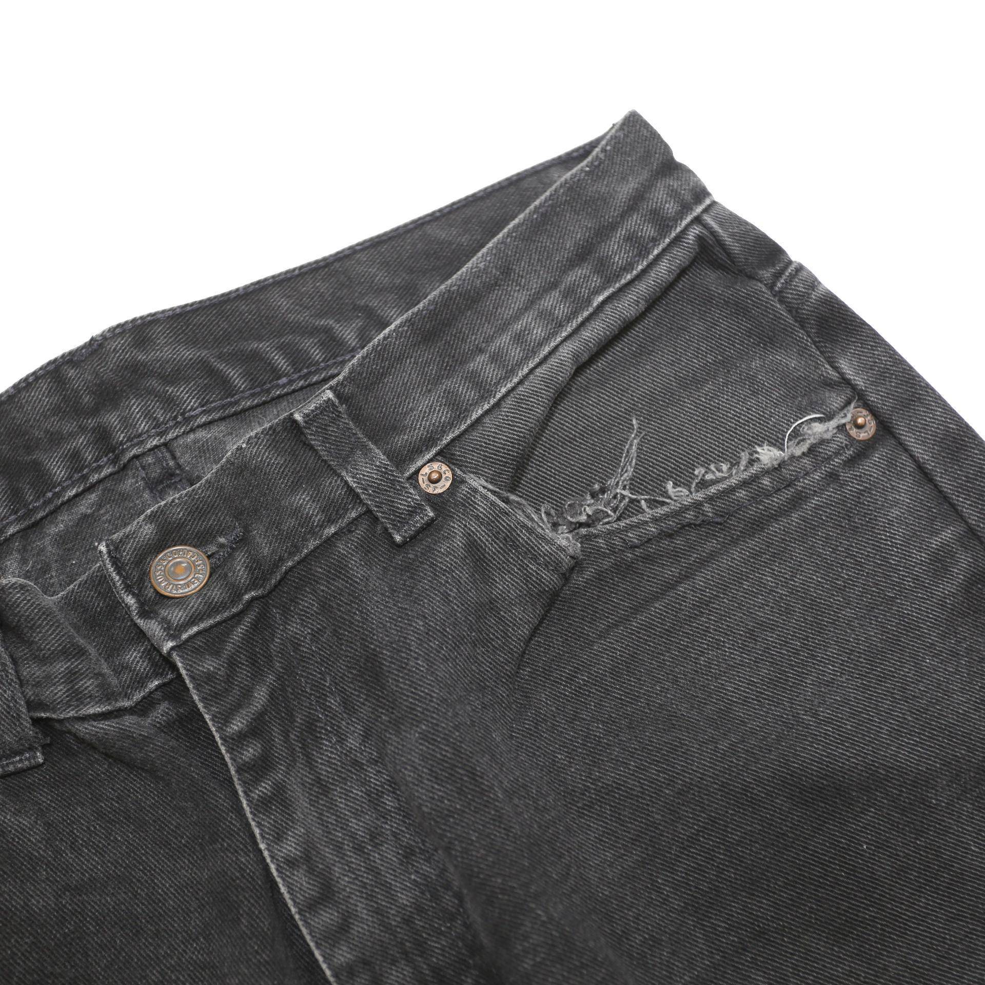 LEVI'S Womens Jeans Black Regular Straight Denim W31 L29 Classic Cotton Zip