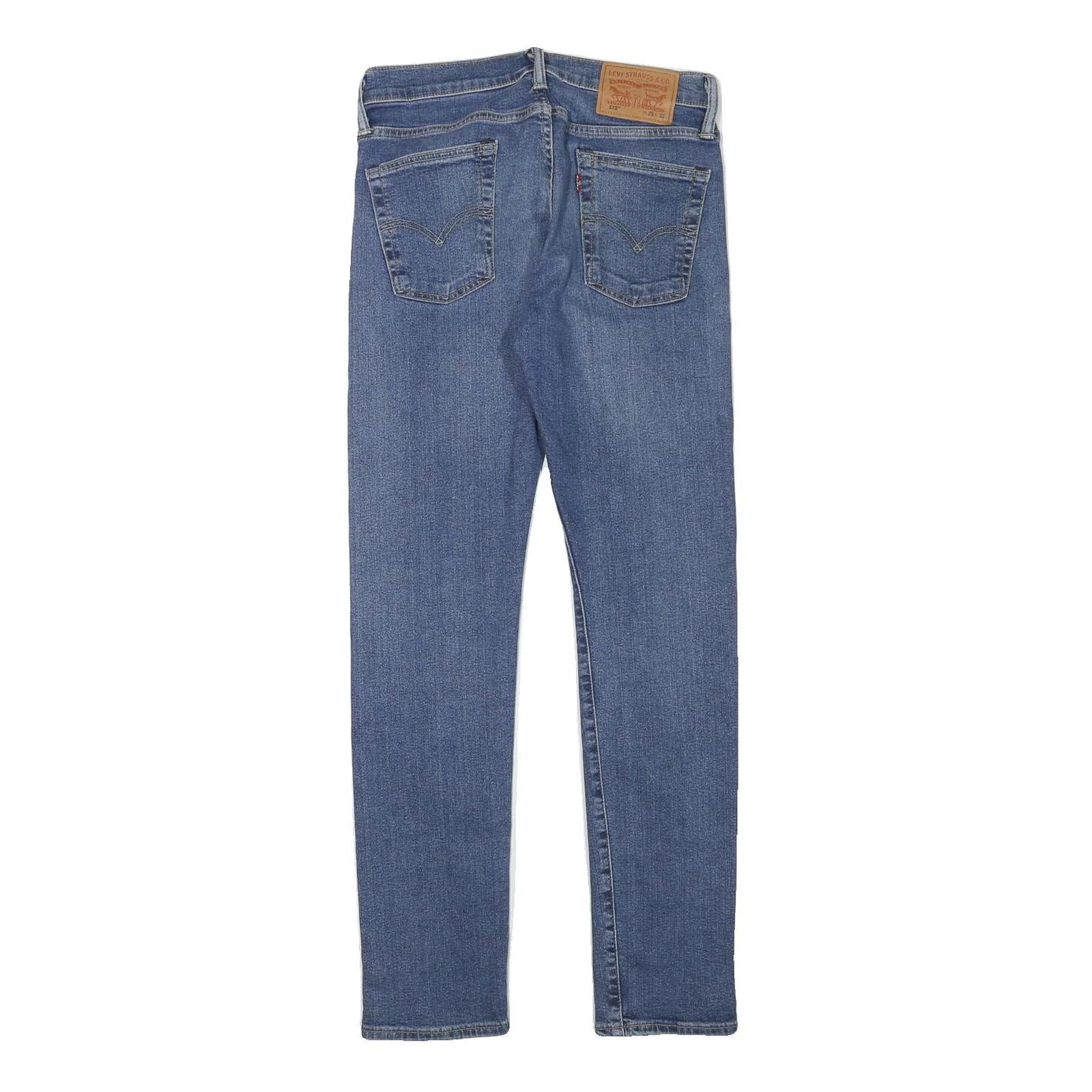LEVI'S Mens Slim Blue Denim Jeans W28 L29 Zip Closure Classic Fit Stylish