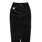 HENRY I SIEGEL Womens Corduroy Trousers Black Regular Tapered W23 L29