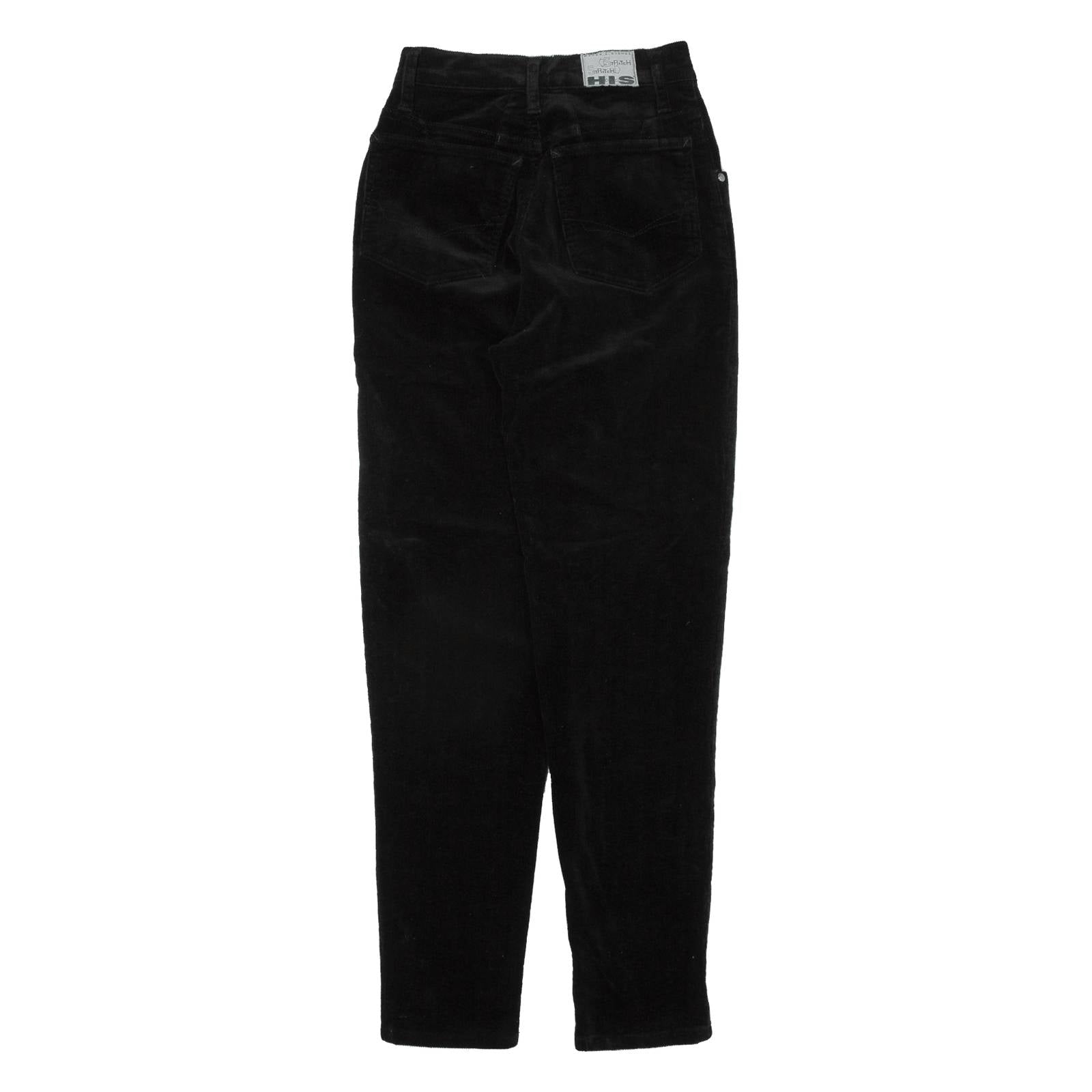 HENRY I SIEGEL Womens Corduroy Trousers Black Regular Tapered W23 L29