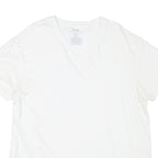 POLO RALPH LAUREN Mens White Classic T-Shirt L Short Sleeve V-Neck Cotton Blend