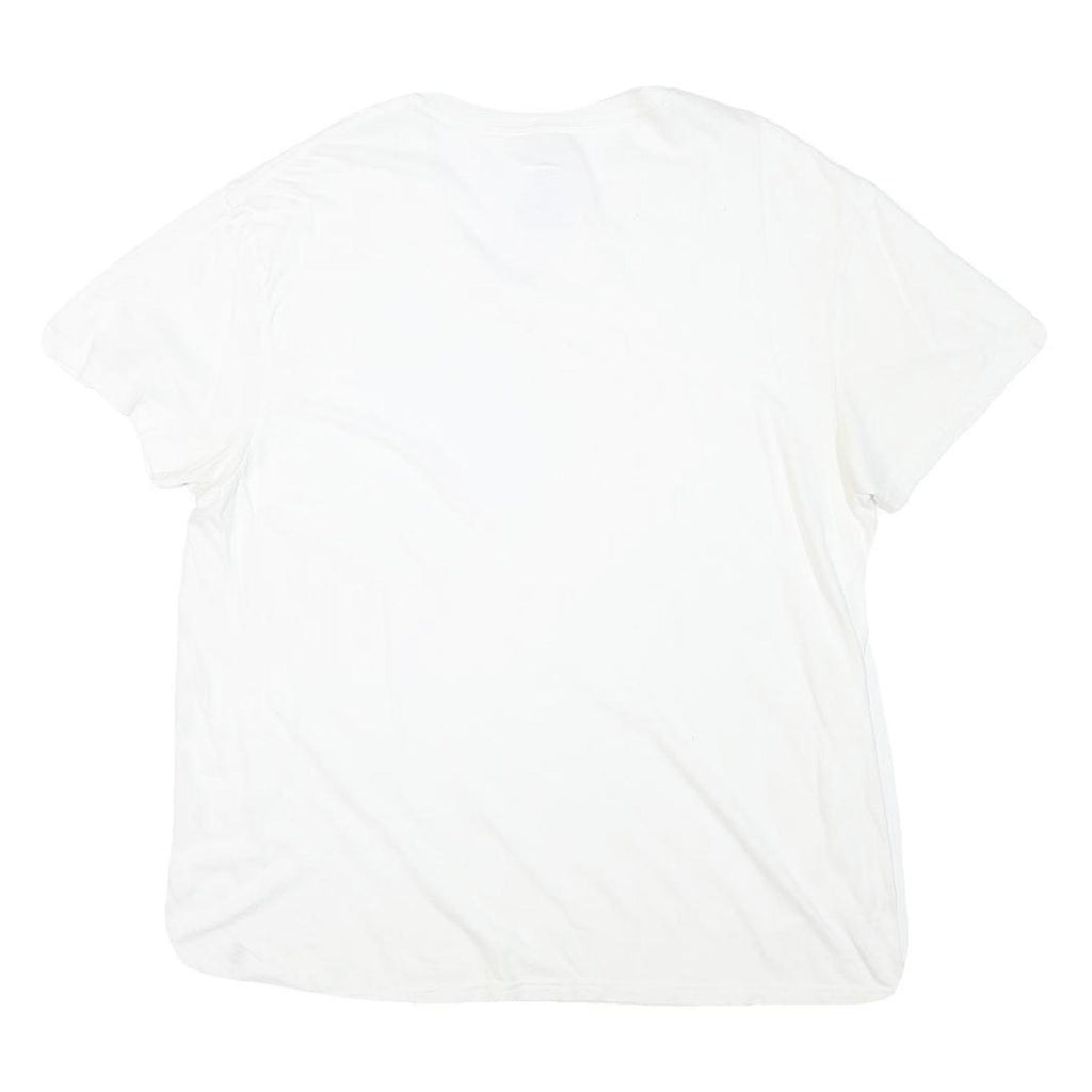 POLO RALPH LAUREN Mens White Classic T-Shirt L Short Sleeve V-Neck Cotton Blend