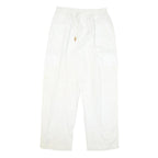 BY MITZY Mens Cotton Blend White Relaxed Drawstring Cargo Trousers W29 L30
