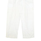 BY MITZY Mens Cotton Blend White Relaxed Drawstring Cargo Trousers W29 L30