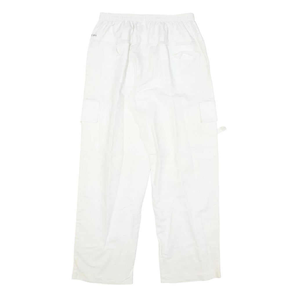 BY MITZY Mens Cotton Blend White Relaxed Drawstring Cargo Trousers W29 L30