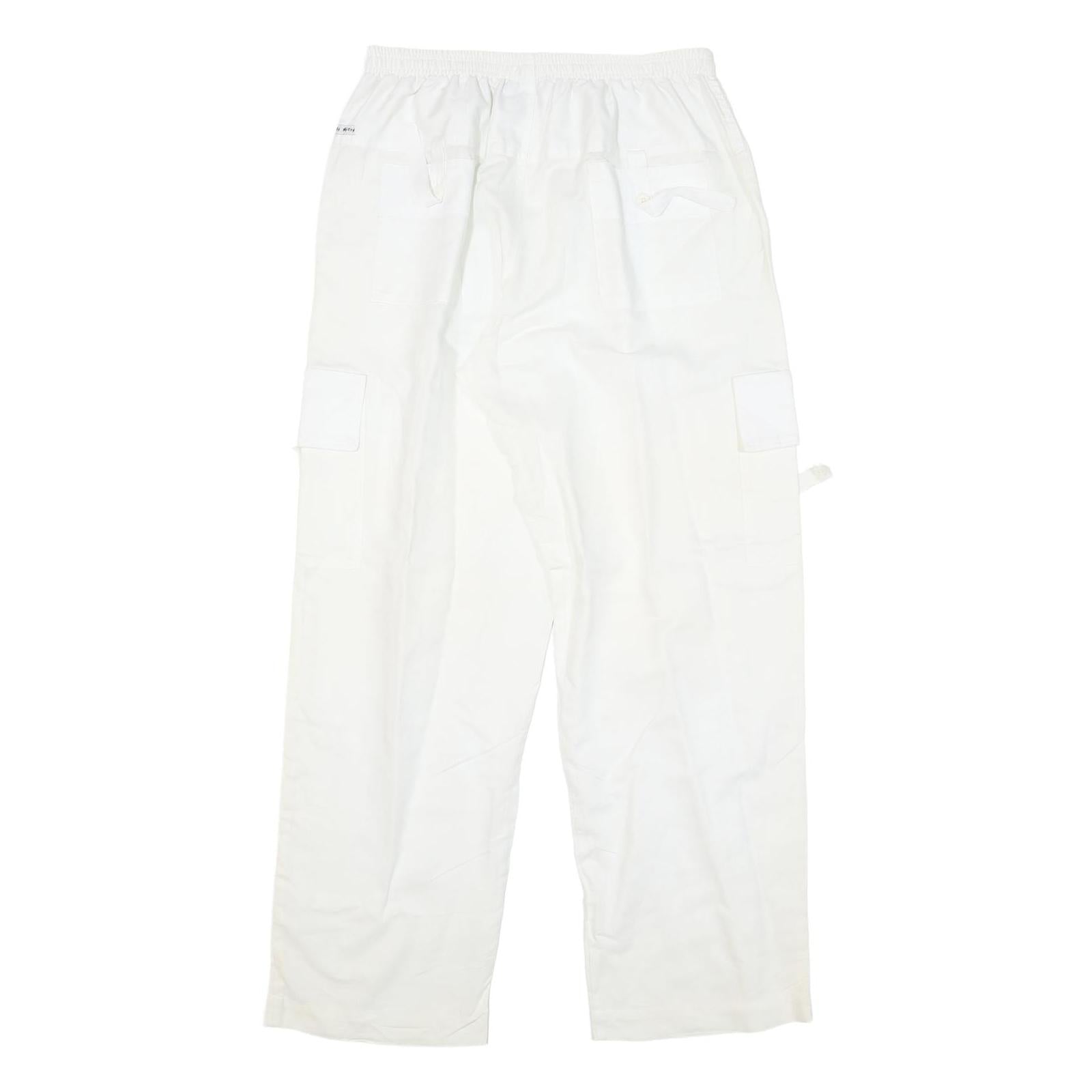 BY MITZY Mens Cotton Blend White Relaxed Drawstring Cargo Trousers W29 L30