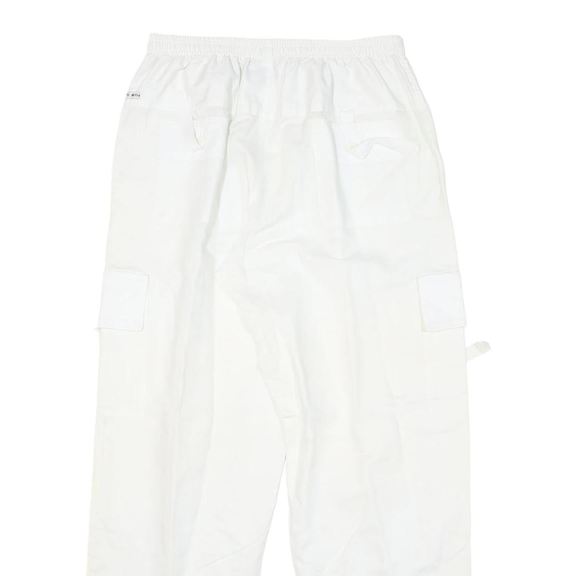 BY MITZY Mens Cotton Blend White Relaxed Drawstring Cargo Trousers W29 L30