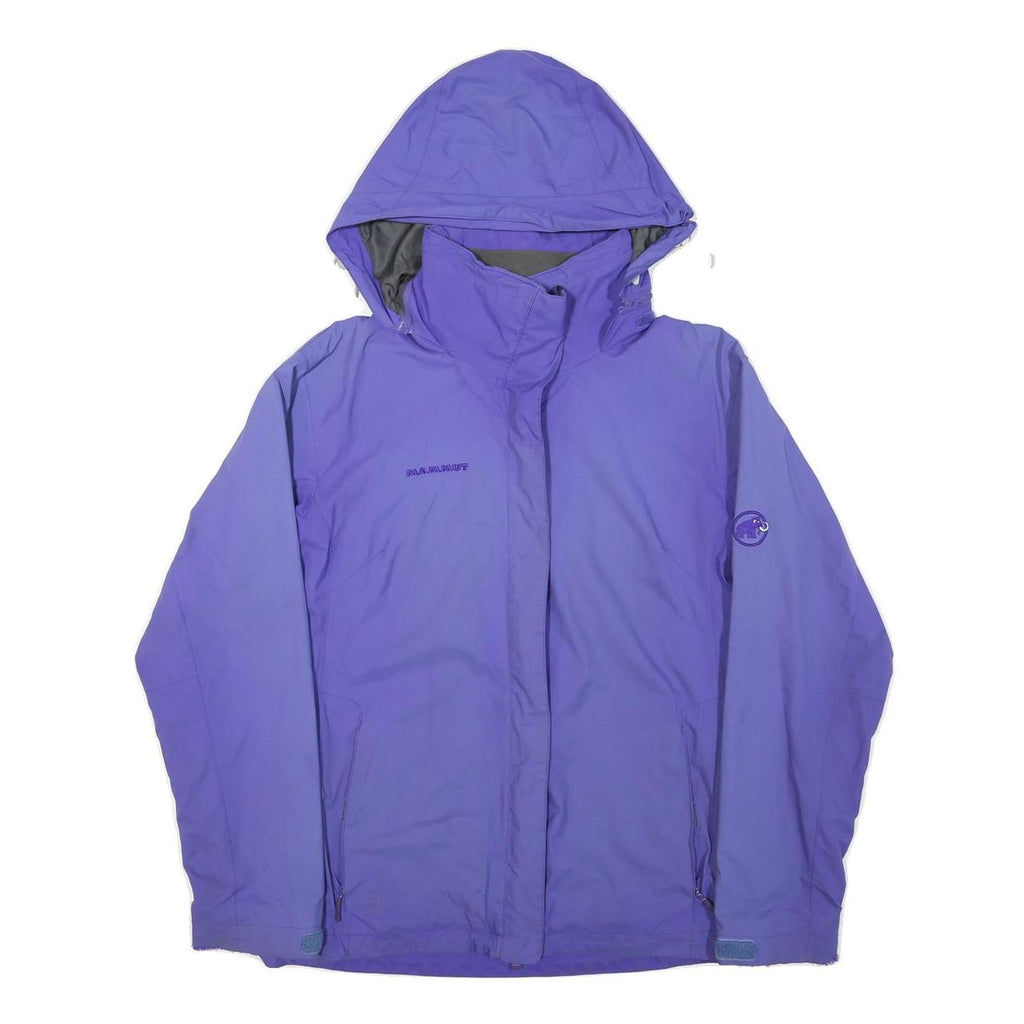 MAMMUT Womens Purple Outdoor Jacket S Polyester Blend Woven Hooded Zip Stand-Up