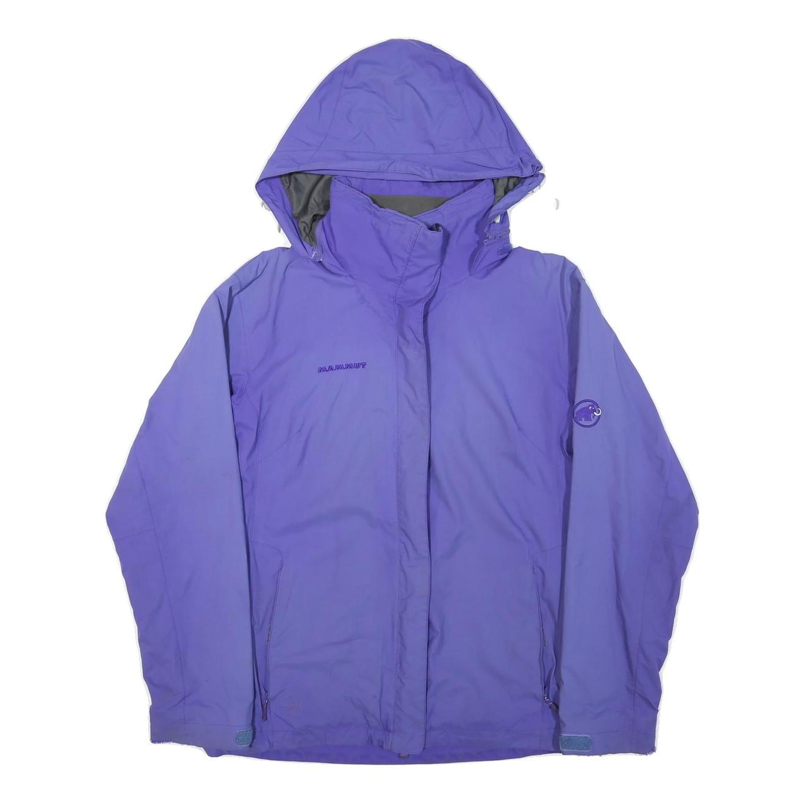 MAMMUT Womens Purple Outdoor Jacket S Polyester Blend Woven Hooded Zip Stand-Up