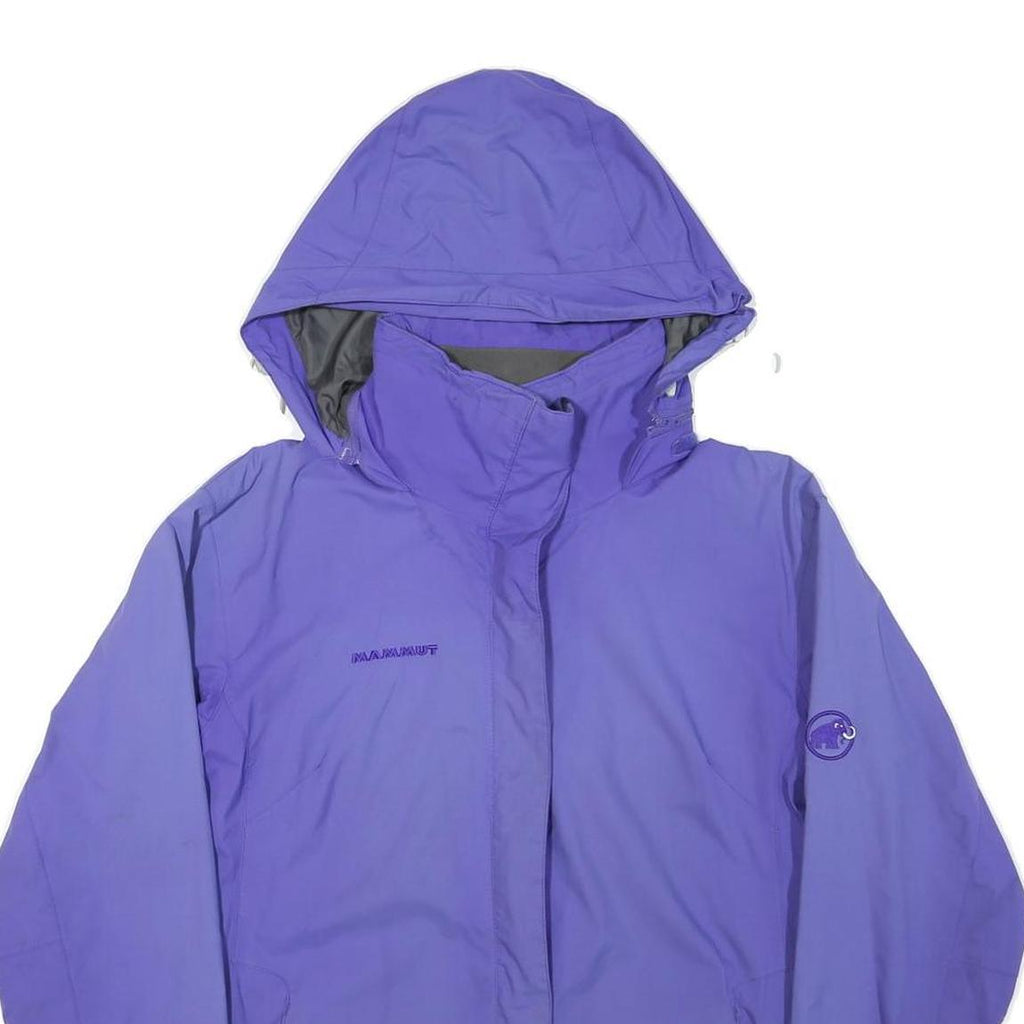 MAMMUT Womens Purple Outdoor Jacket S Polyester Blend Woven Hooded Zip Stand-Up