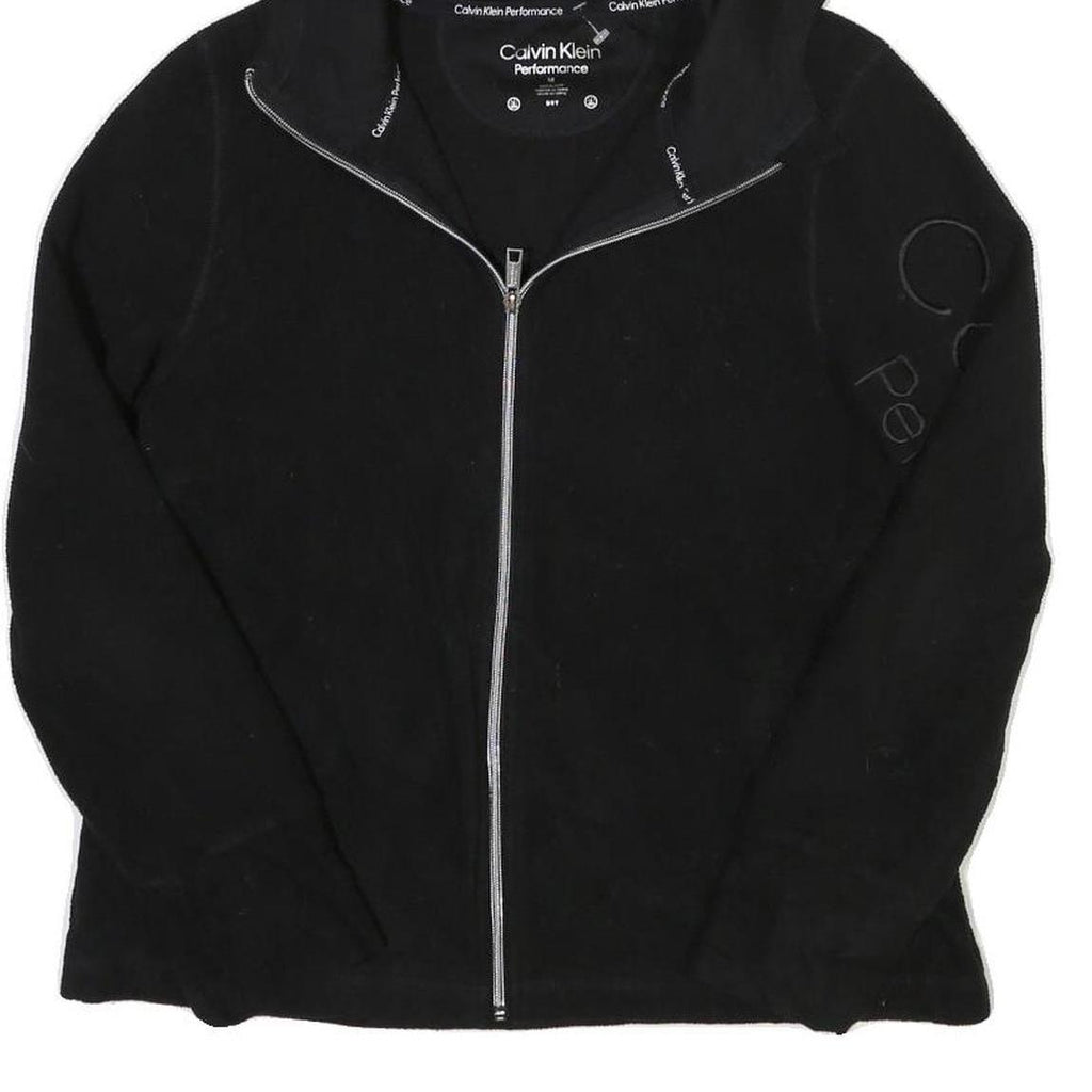 CALVIN KLEIN PERFORMANCE Womens Black Hoodie Jacket M Polyester Blend Zip Casual