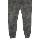 FSBN Mens Cotton Blend Grey Camouflage Regular Cargo Jogger Trousers W28 L30