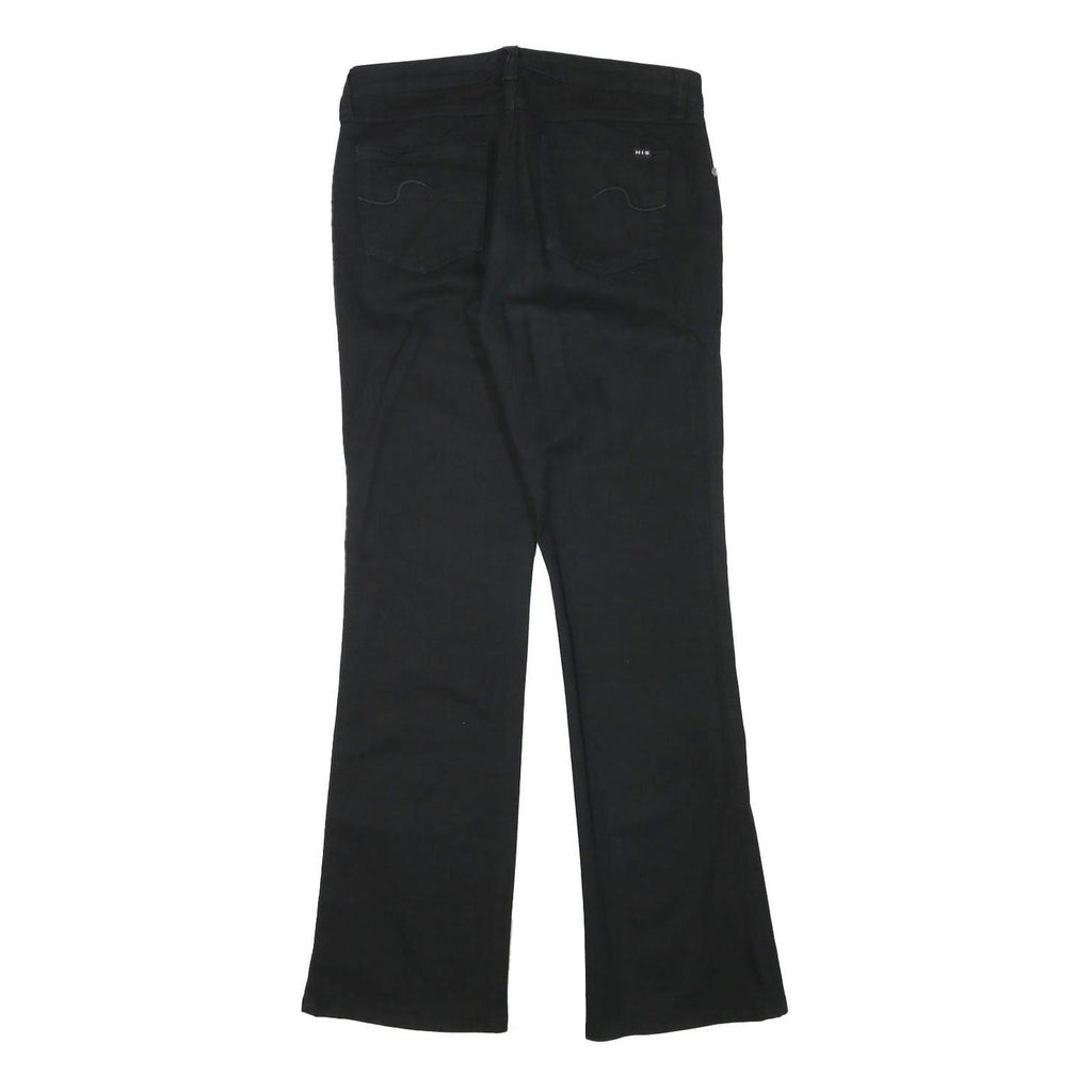 HIS Womens Black Cotton Blend Regular Flared Trousers W29 L31 Stylish