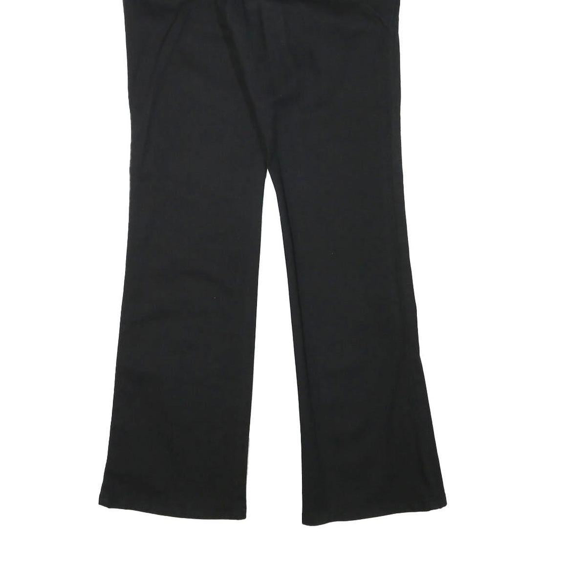 HIS Womens Black Cotton Blend Regular Flared Trousers W29 L31 Stylish