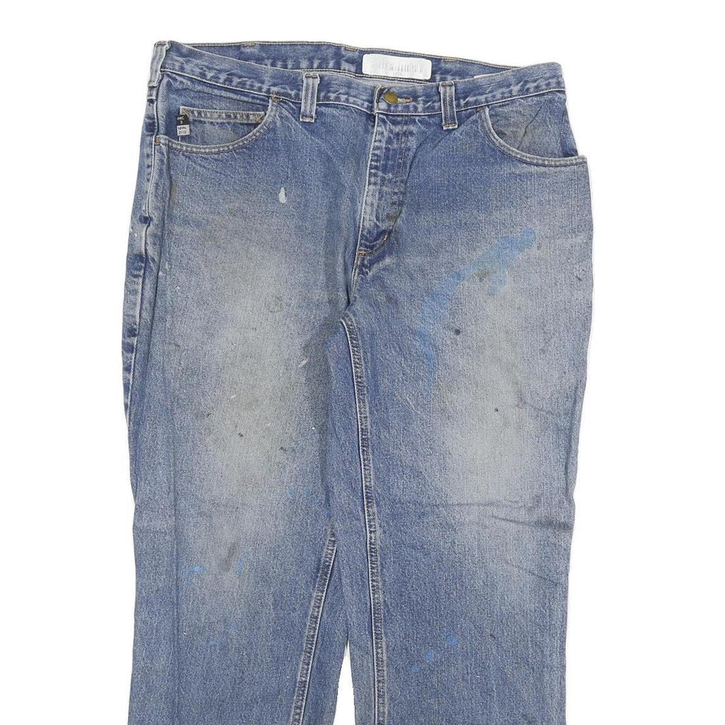 CARHARTT Womens Regular Blue Denim Light Jeans W36 L29 Classic Zip Cotton Blend