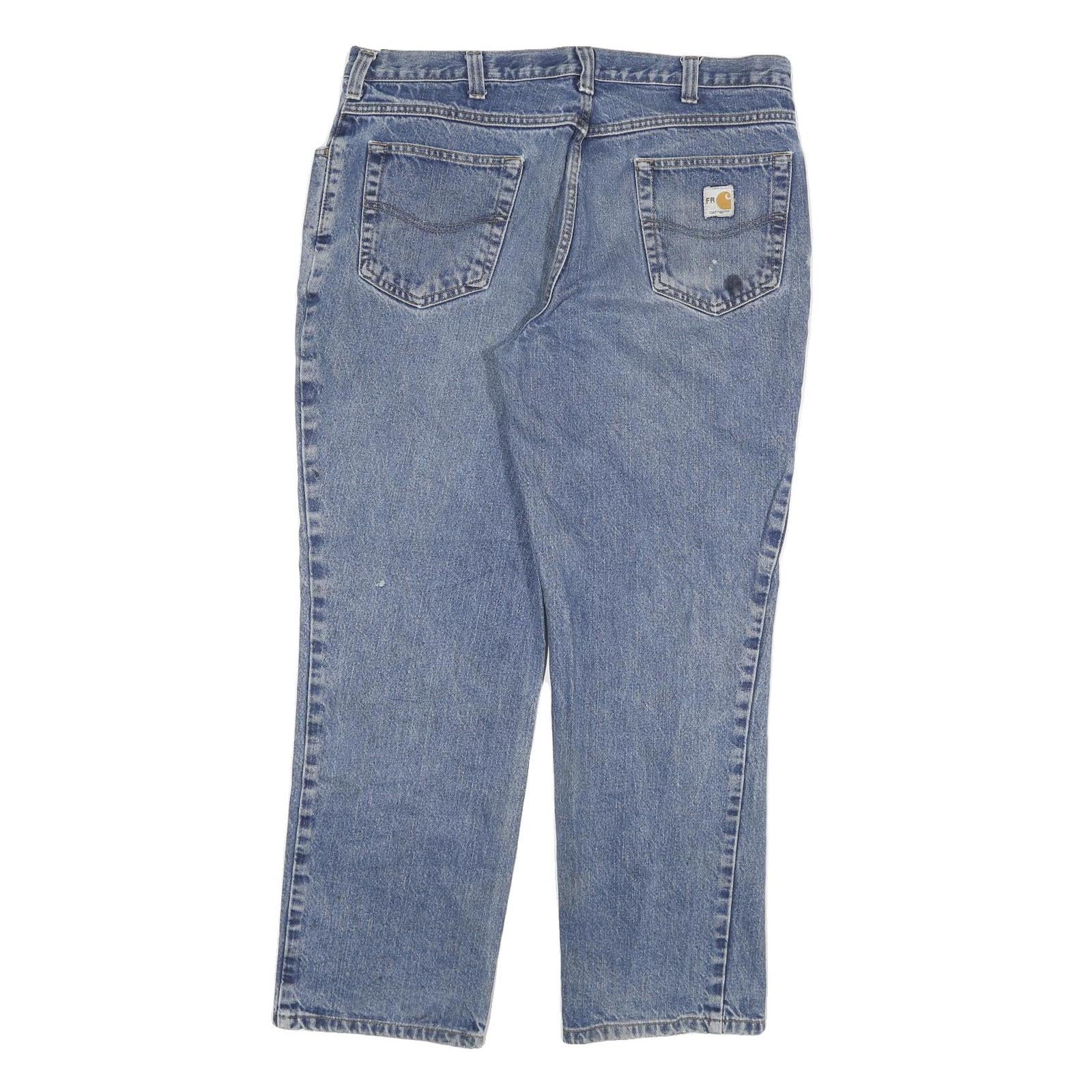 CARHARTT Womens Regular Blue Denim Light Jeans W36 L29 Classic Zip Cotton Blend