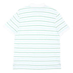 CHAPS Mens White Green Striped Short Sleeve Polo Shirt XL Cotton Casual Summer