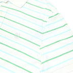 CHAPS Mens White Green Striped Short Sleeve Polo Shirt XL Cotton Casual Summer