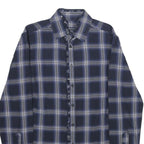 GANT Womens Blue Check Shirt UK 8 Cotton Long Sleeve Button Closure Classic Fit