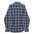 GANT Womens Blue Check Shirt UK 8 Cotton Long Sleeve Button Closure Classic Fit