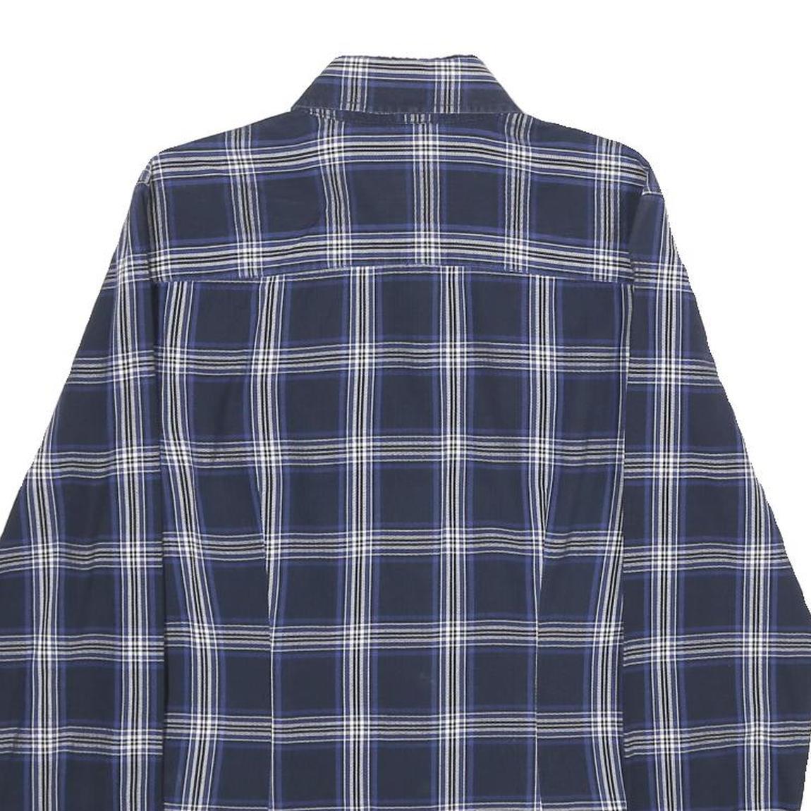 GANT Womens Blue Check Shirt UK 8 Cotton Long Sleeve Button Closure Classic Fit