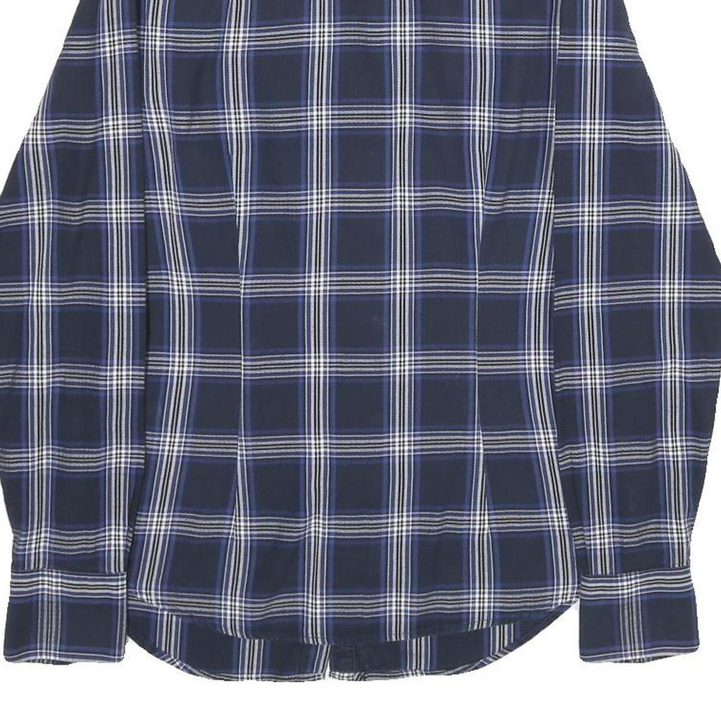 GANT Womens Blue Check Shirt UK 8 Cotton Long Sleeve Button Closure Classic Fit