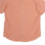 BOSS HUGO BOSS Mens Peach Plain Cotton Shirt M Short Sleeve Casual