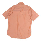 BOSS HUGO BOSS Mens Peach Plain Cotton Shirt M Short Sleeve Casual