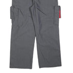 WORK FASHION Mens Grey Cotton Blend Regular Fit Cargo Trousers W36 L27 Utility