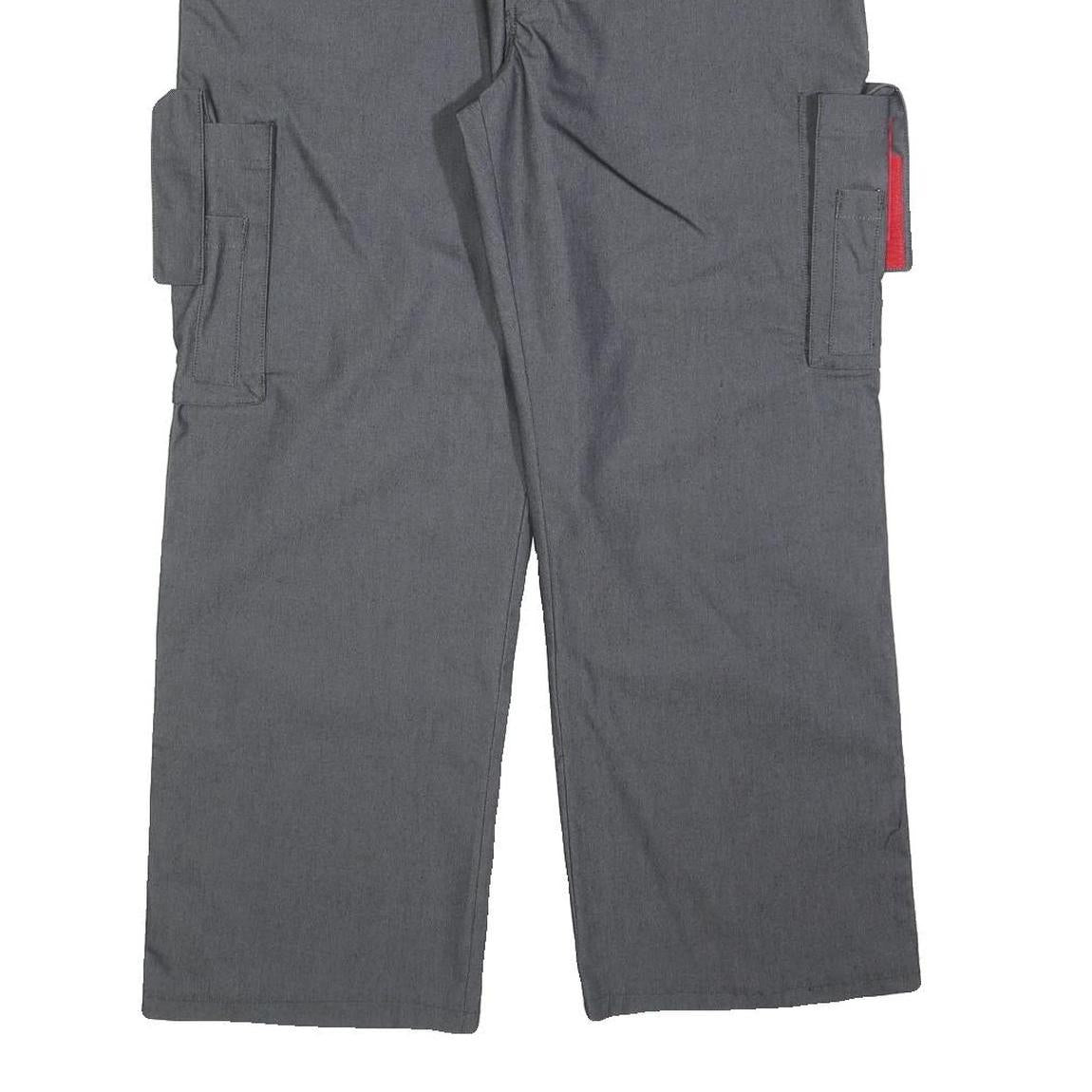 WORK FASHION Mens Grey Cotton Blend Regular Fit Cargo Trousers W36 L27 Utility