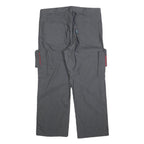 WORK FASHION Mens Grey Cotton Blend Regular Fit Cargo Trousers W36 L27 Utility