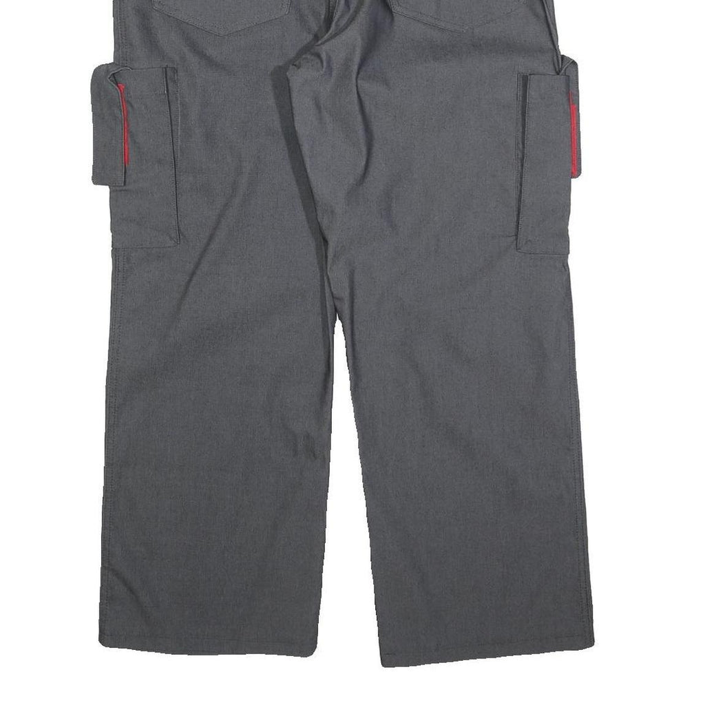 WORK FASHION Mens Grey Cotton Blend Regular Fit Cargo Trousers W36 L27 Utility