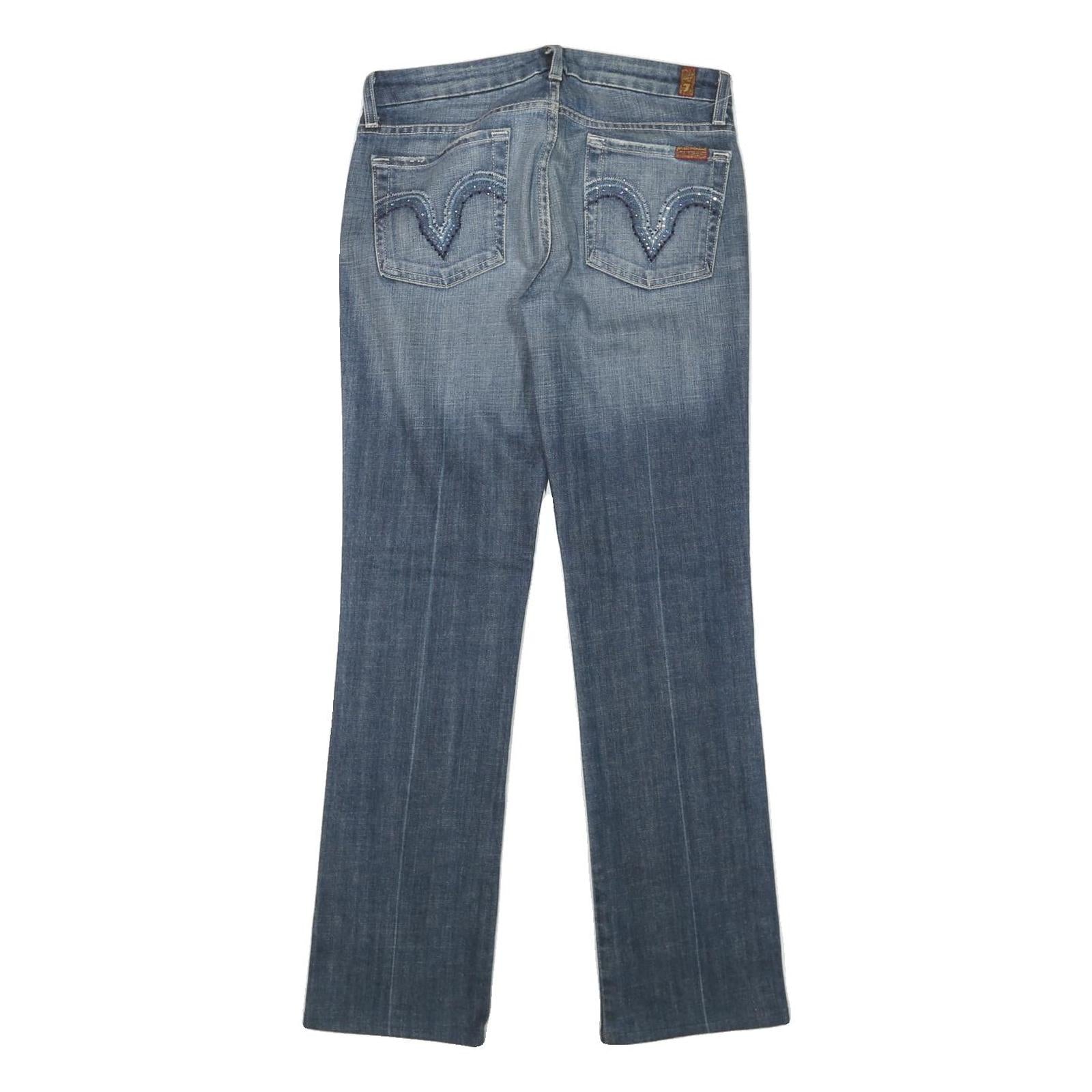 7 FOR ALL MANKIND Womens Jeans Blue Regular Straight Denim Medium W28 L29