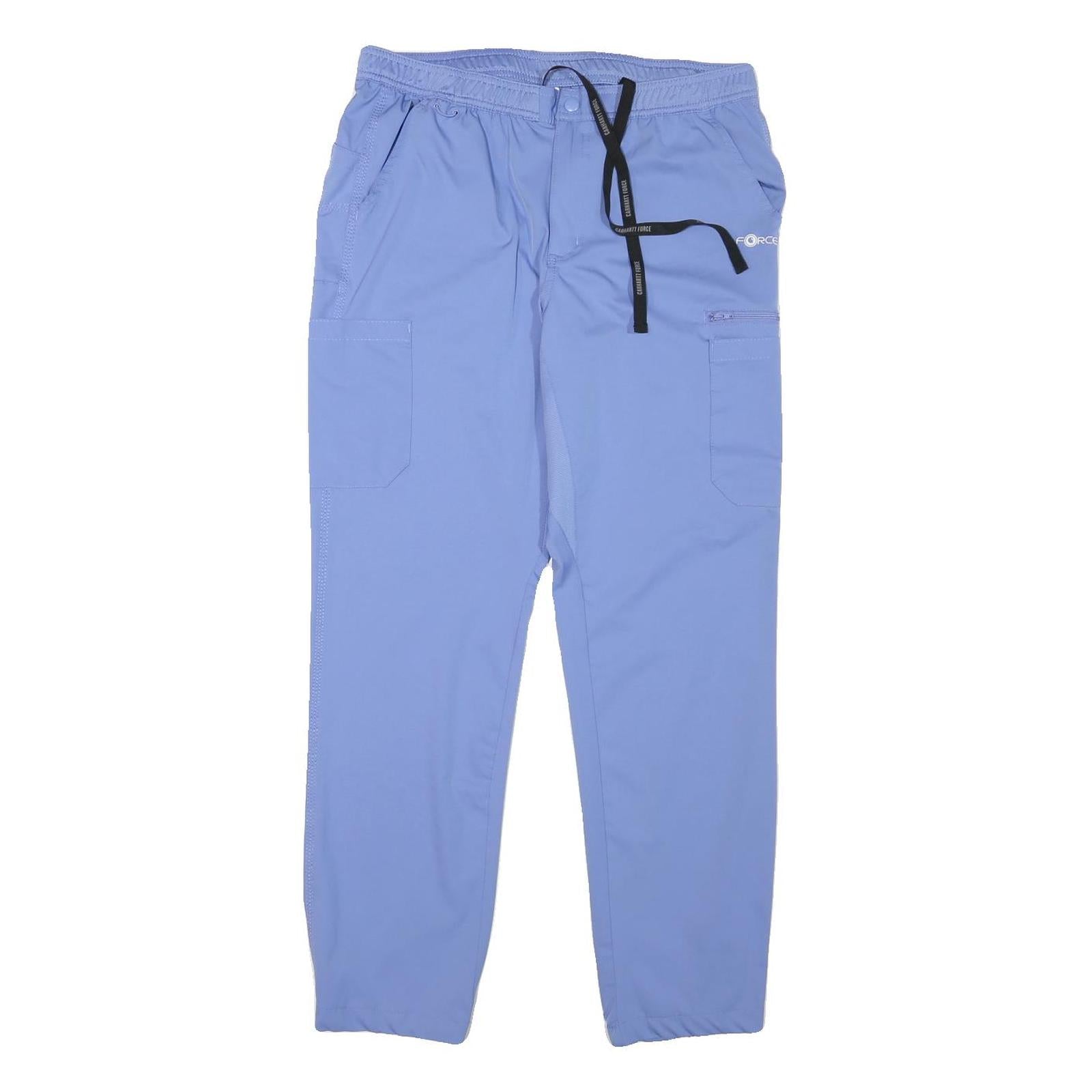 CARHARTT Mens Polyester Blend Blue Relaxed Straight Trousers W32 L32 Casual