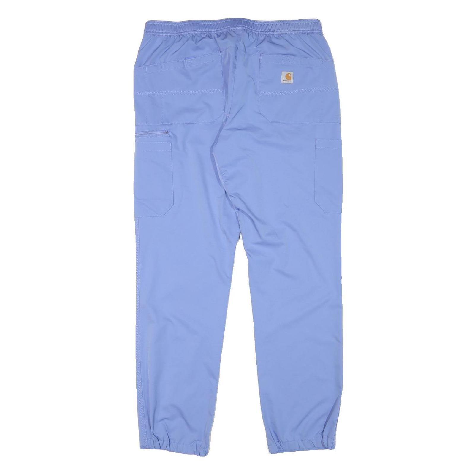 CARHARTT Mens Polyester Blend Blue Relaxed Straight Trousers W32 L32 Casual