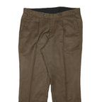 Brown Mens Regular Fit Polyester Trousers W36 L29 Classic Zip Closure Pockets