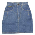 BIG SPADE Womens Blue Denim Mini Cotton Blend Skirt XXS Casual Everyday
