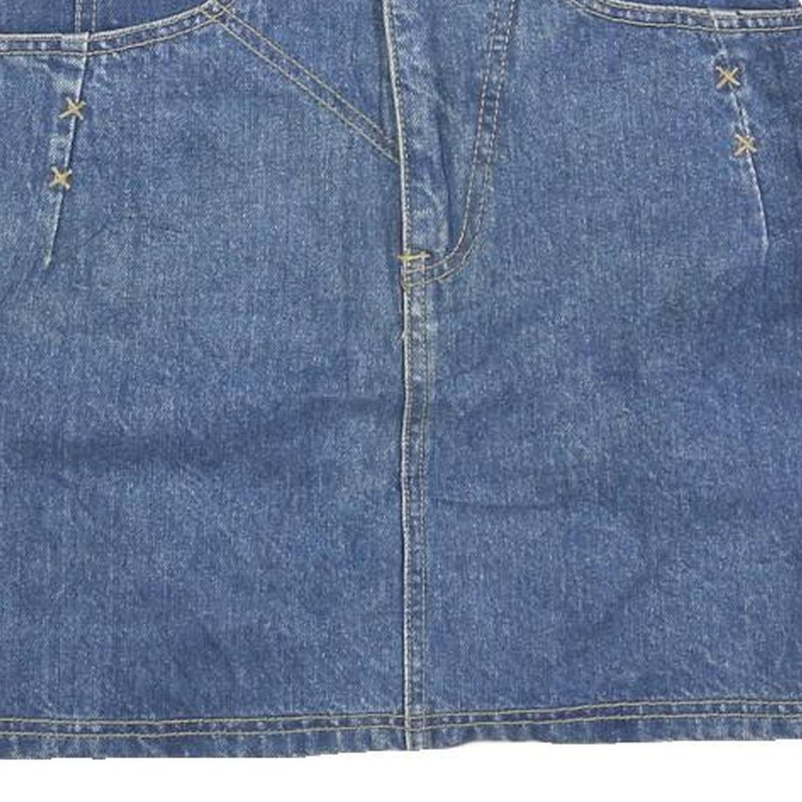 BIG SPADE Womens Blue Denim Mini Cotton Blend Skirt XXS Casual Everyday