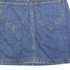 BIG SPADE Womens Blue Denim Mini Cotton Blend Skirt XXS Casual Everyday