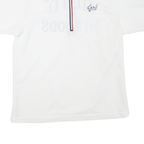 Mens White Basic Polyester Blend Polo Shirt Short Sleeve Zip Collar M Casual