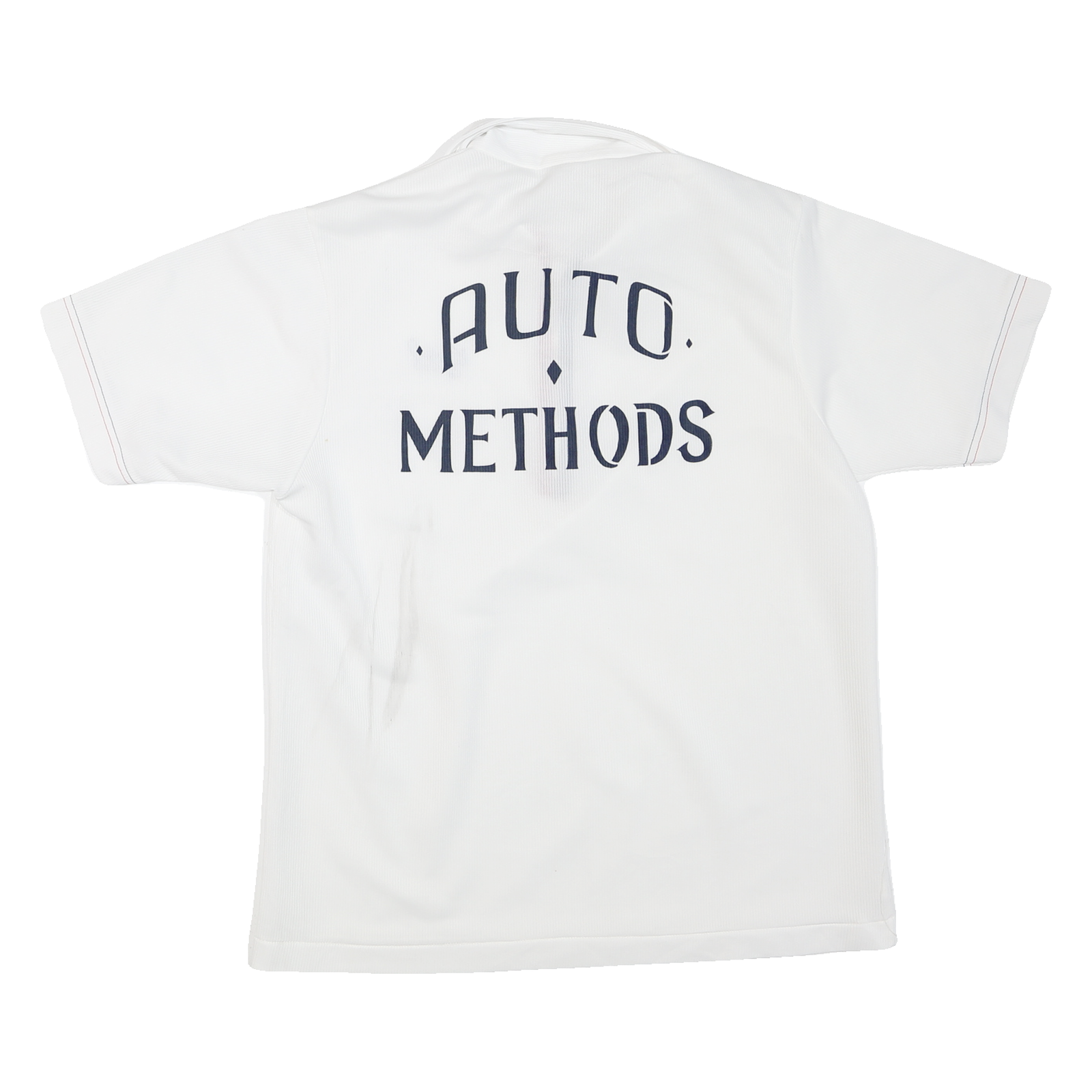 Mens White Basic Polyester Blend Polo Shirt Short Sleeve Zip Collar M Casual