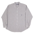 NAUTICA Mens Grey & Red Check Cotton Shirt XL Button-Down Collar Casual