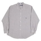 NAUTICA Mens Grey & Red Check Cotton Shirt XL Button-Down Collar Casual