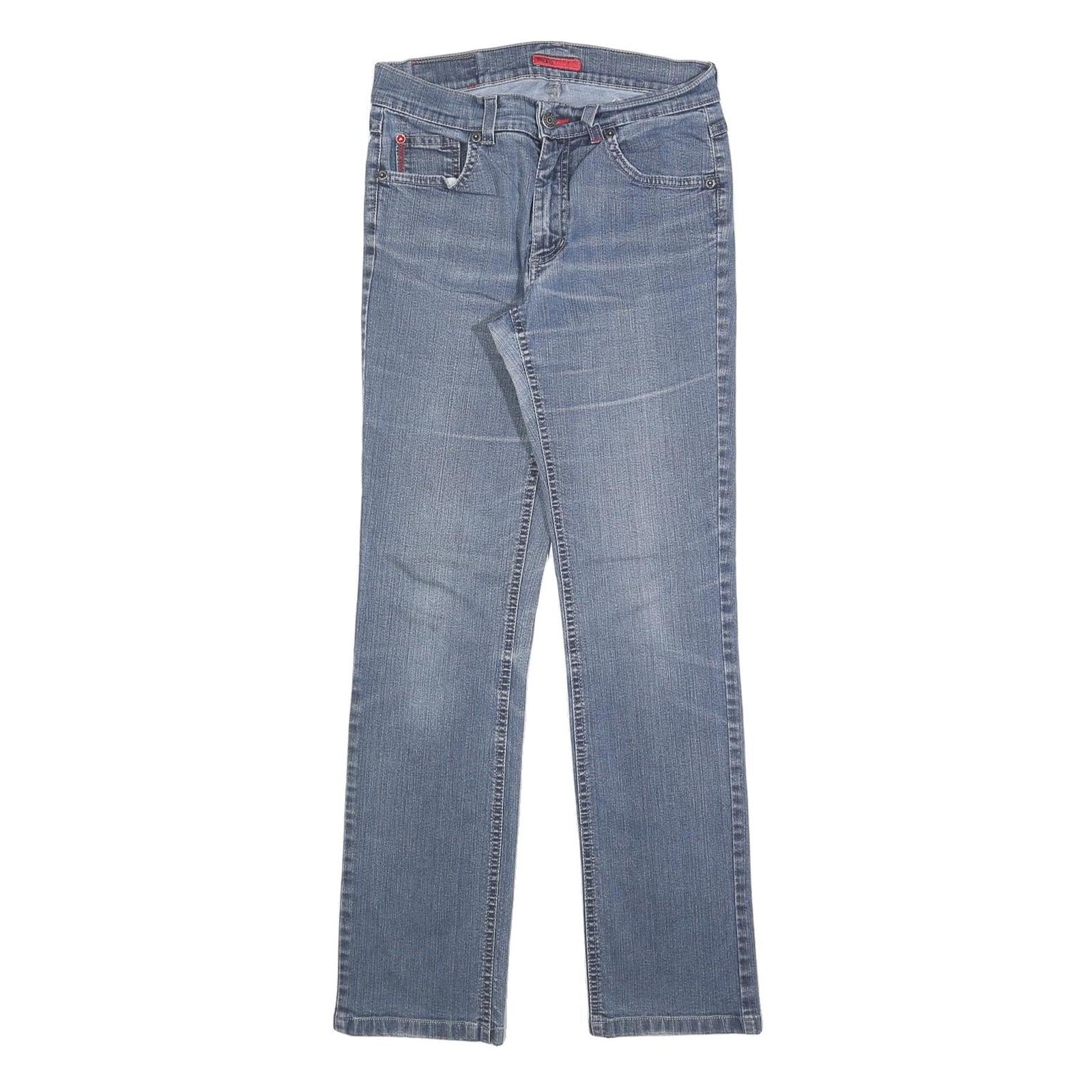 ANGELS Womens Light Blue Regular Fit Straight Leg Denim Jeans W28 L30 Zip