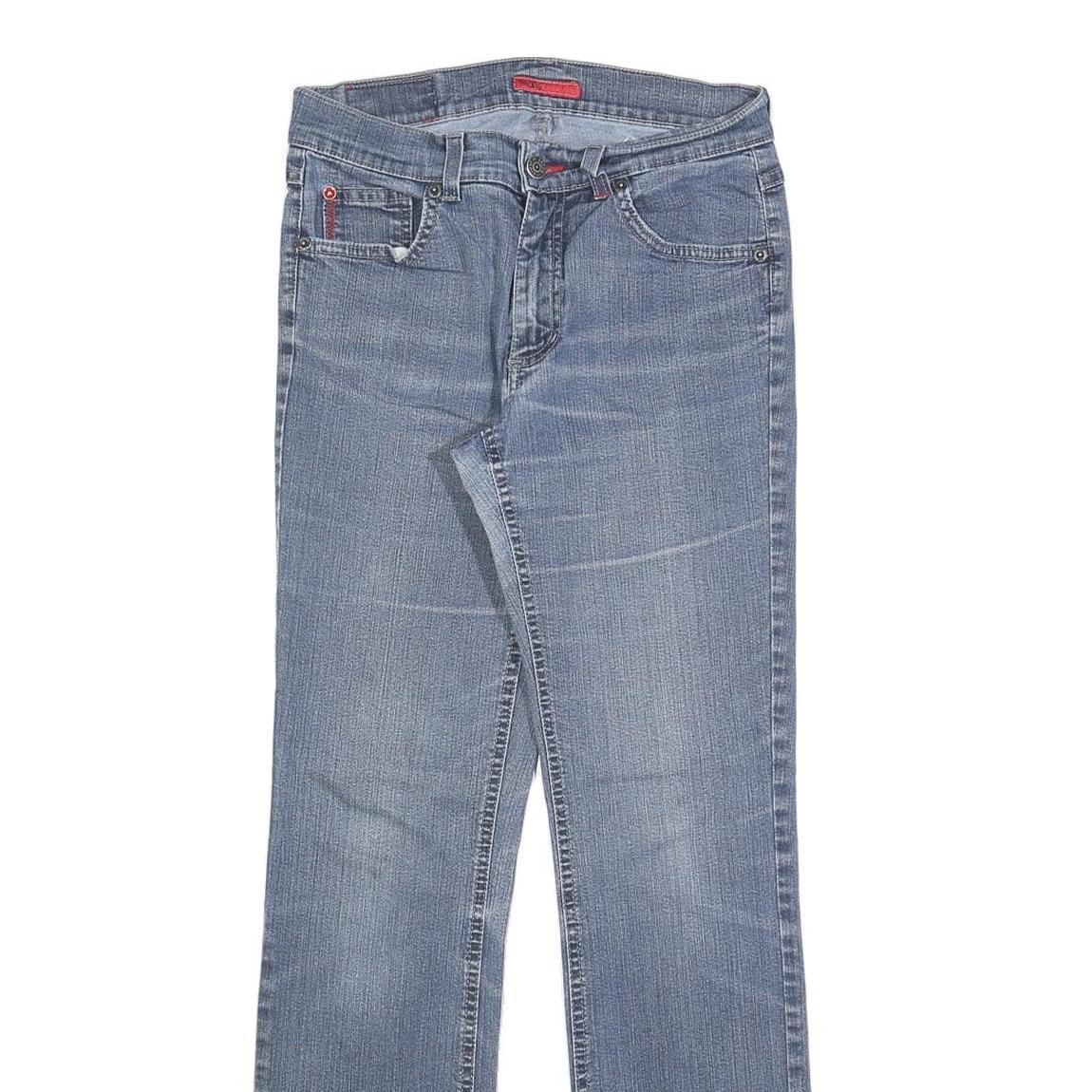 ANGELS Womens Light Blue Regular Fit Straight Leg Denim Jeans W28 L30 Zip