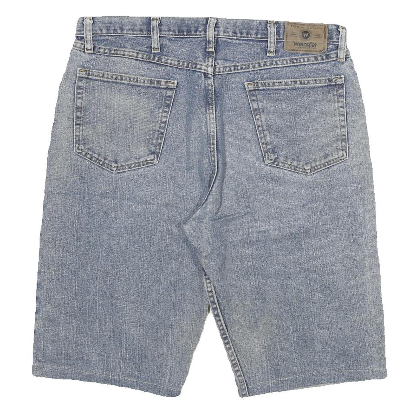 WRANGLER Mens Denim Shorts Blue 2XL W36 Classic Cotton Blend Casual