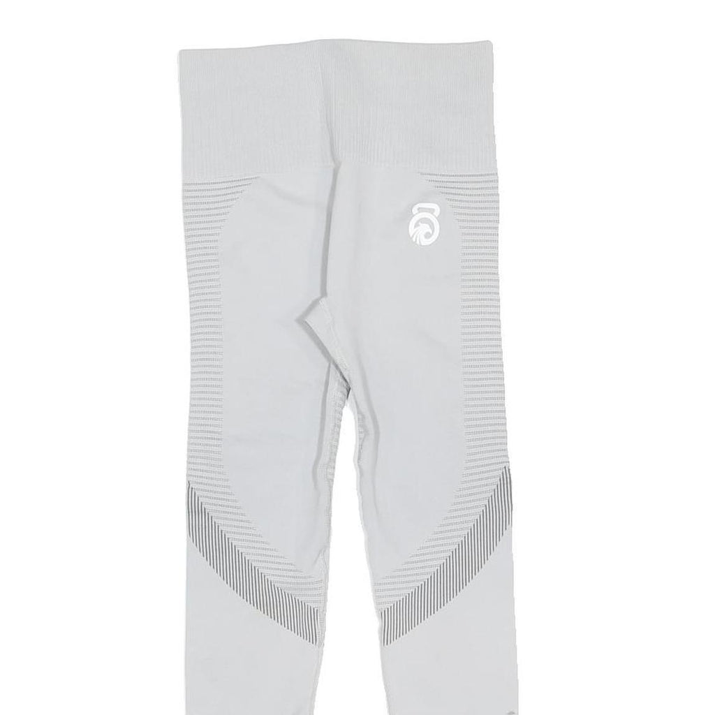 Womens White & Grey Leggings Slim Tapered S W24 L24 Seamless Athletic Leggings
